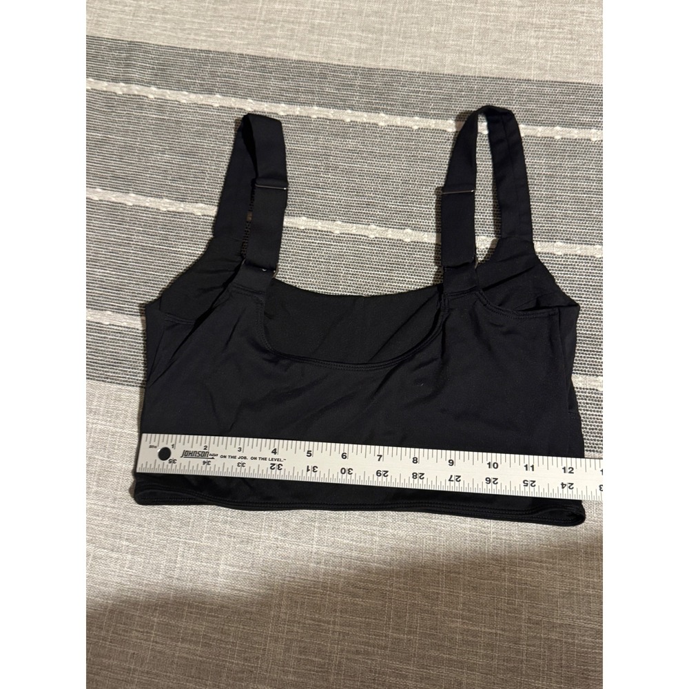 NOLI Black Sports Bra Tank Top Square Neck Adjustable Straps Medium - Picture 3 of 4